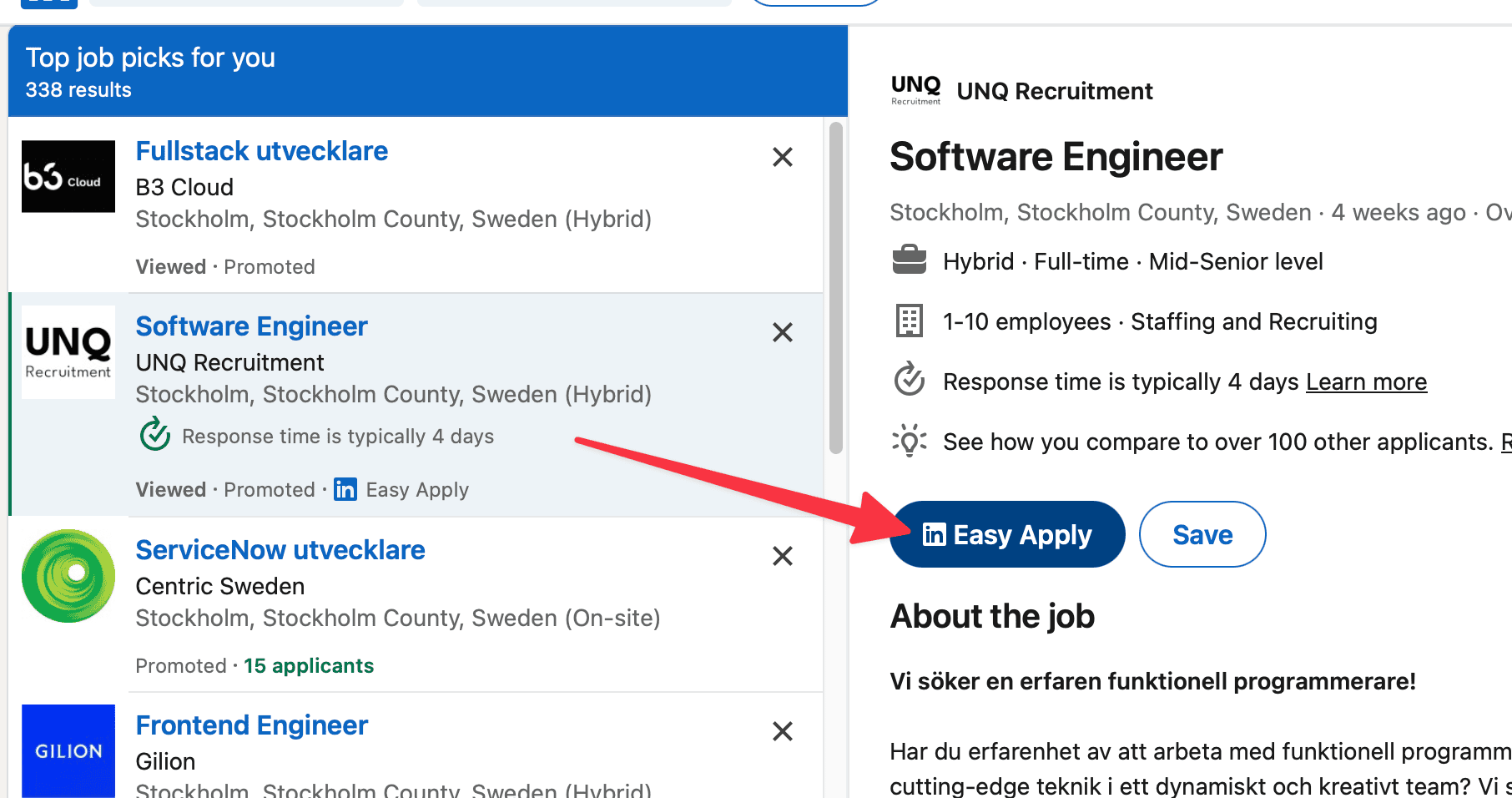 job post linkedin